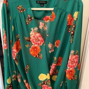Floral wrap blouse